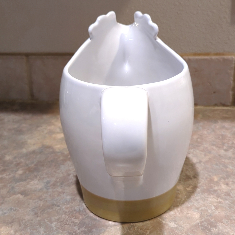 Cracker Barrel Hand Painted White Chicken/Rooster Pitcher - Picture 7 of 11